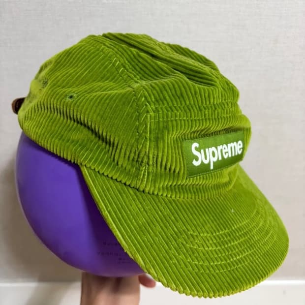 슈프림 코듀로이 캠프캡 연두색