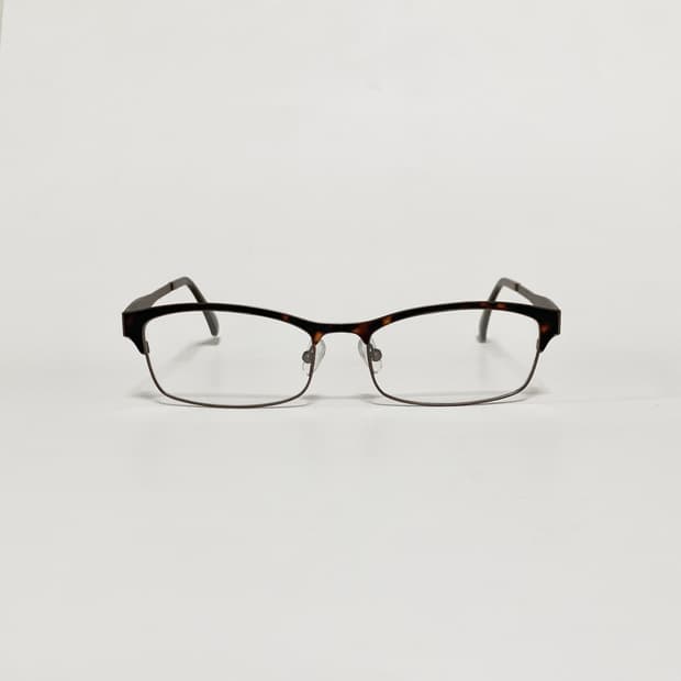 929 데드스탁 빈티지안경 하금테 사각 Y2K 슬림 브라운 패턴 메탈
