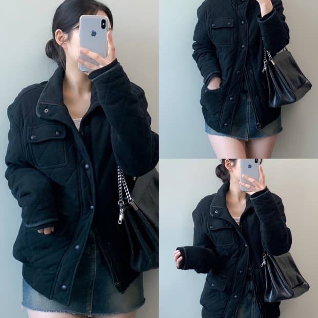 폴로 퀼팅 봄버 자켓