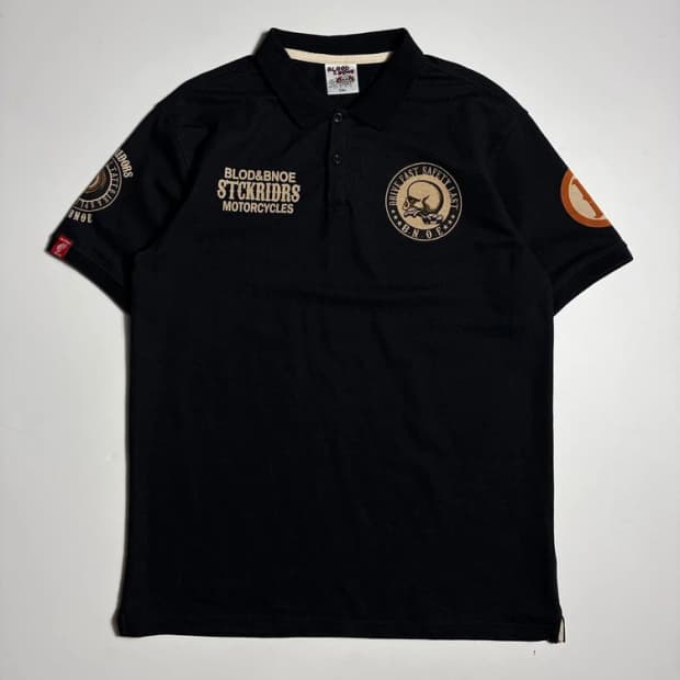 Steckridors Y2K 스컬 그래픽 반팔 카라 티셔츠 R2584