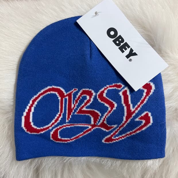 오베이 블루 빅 로고 비니