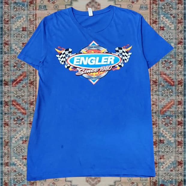 벨라캔버스 Engler 머신 블루 그래픽 티셔츠 M
