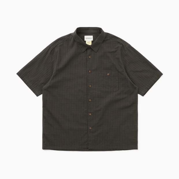 카키스 셔츠 Border check s/s shirt