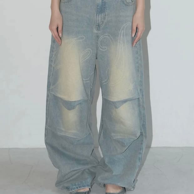 팬시클럽 엔젤 빈티지 워싱 핀턱팬츠