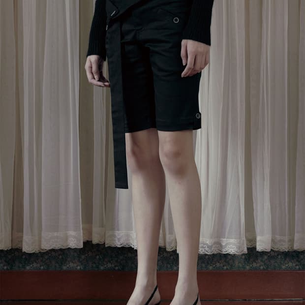 보헤미안서울 BELTED RIDING HALF PANTS