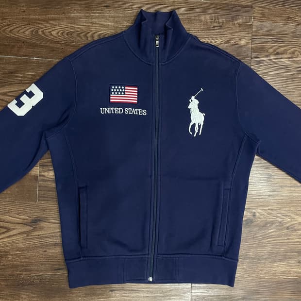 폴로 치프키프 빅포니 USA 성조기 집업 자켓 네이비