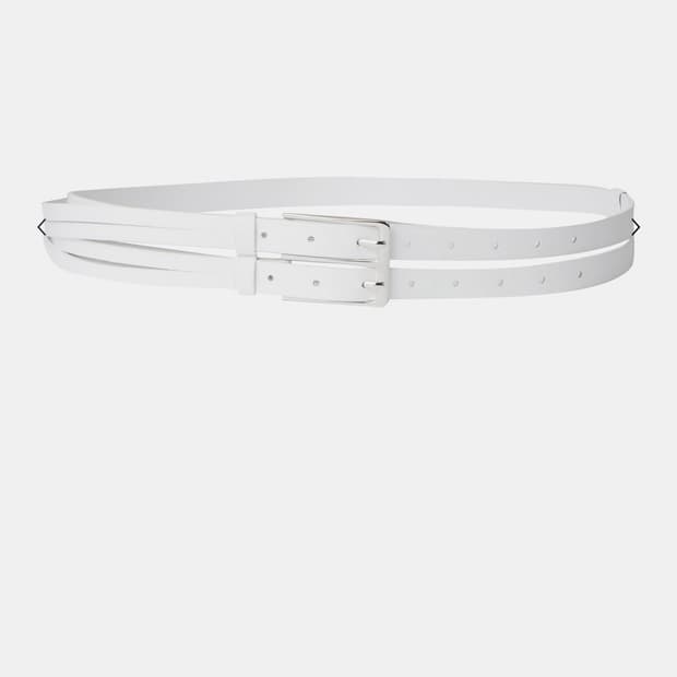 Lcdc western strap leather belt(white)
