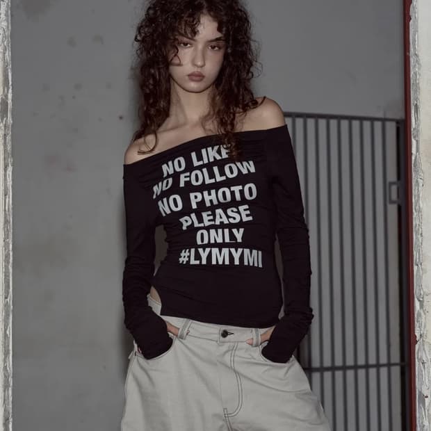 플리즈노팔로우 케이시 오프숄더 블랙 탑