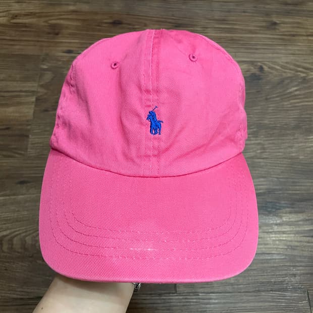 폴로 랄프로렌 USA made 핑크 볼캡 가죽스트랩