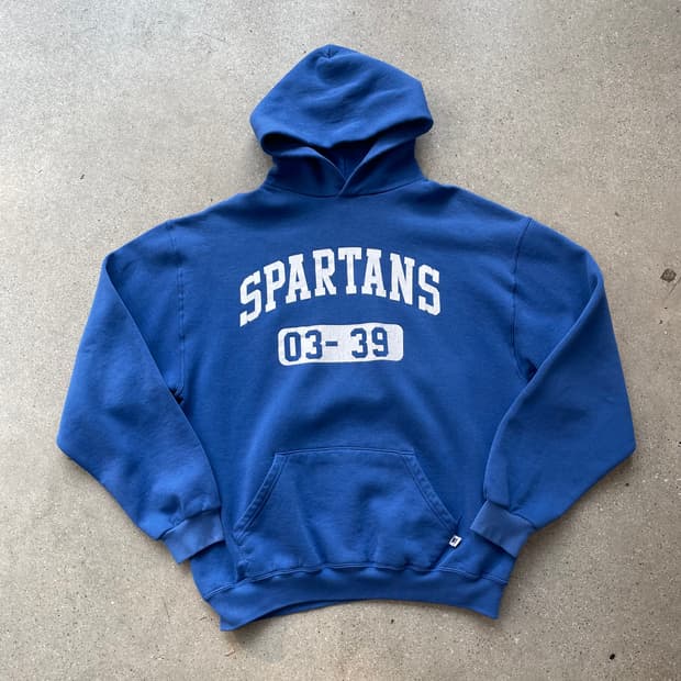 빈티지  러셀 애슬레틱 후드 블루(화이트) made in mexico