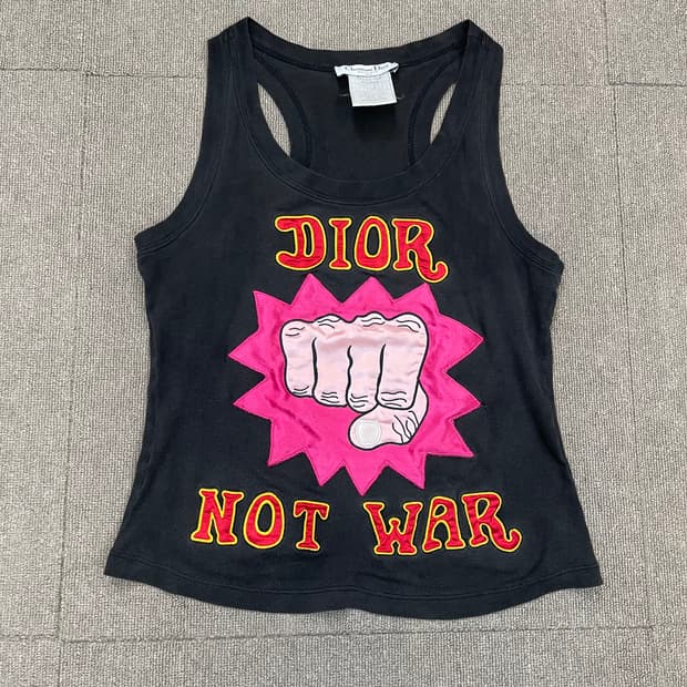 00s vtg Christian Dior Not War 디올 탱크탑 나시