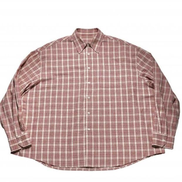 MJD flannel check shirt red M