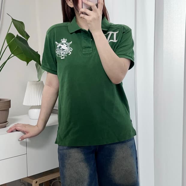 [정품] 폴로 그린 헌터점퍼 반팔카라티 [ L ]