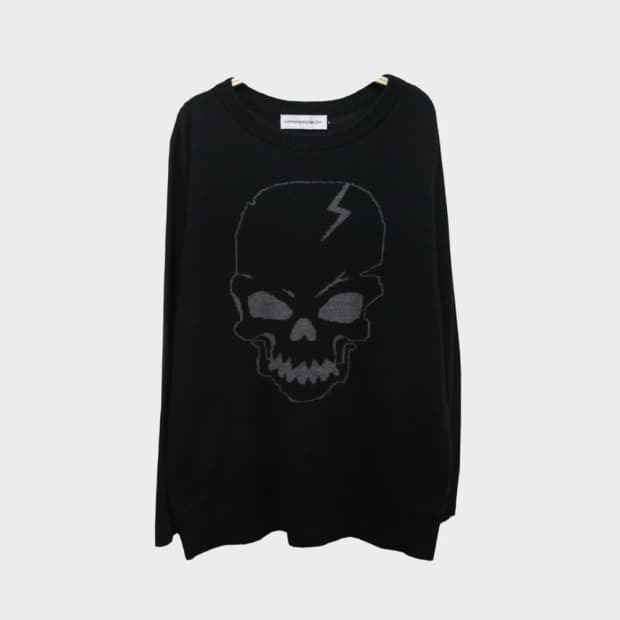 E HYPHEN WORLD GALLERY 스컬 울 혼방 니트 61121