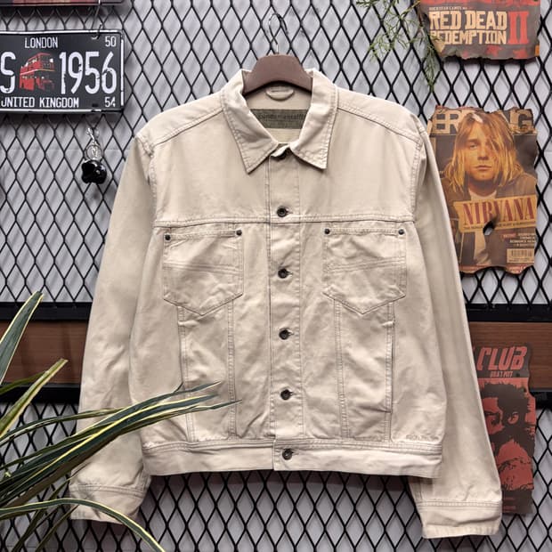 00s USA VINTAGE 데님 트러커자켓 전면 투포켓 포인트 아이보리