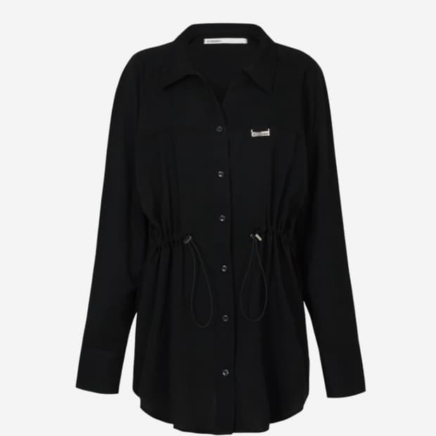 [새상품] 보헤미안서울 오픈 카라 스트링 셔츠 블랙