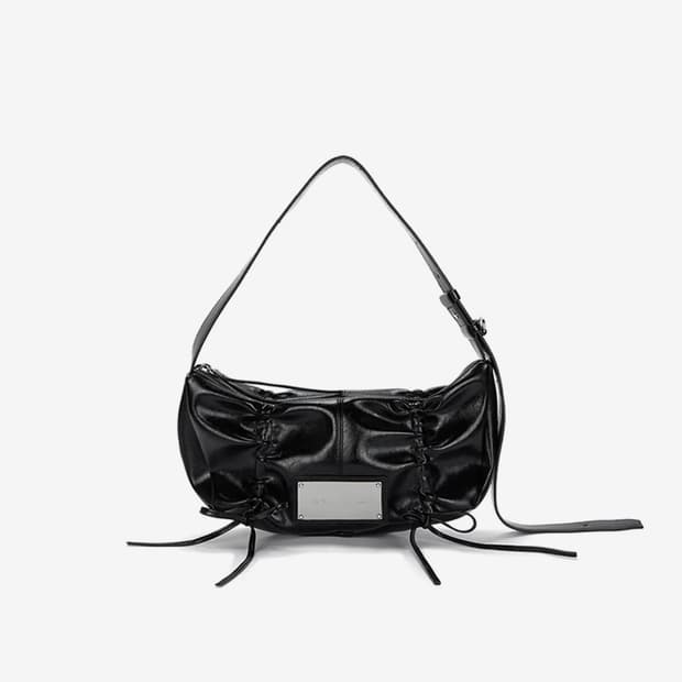 HALF SHIRRING RIBBON ROUND BAG