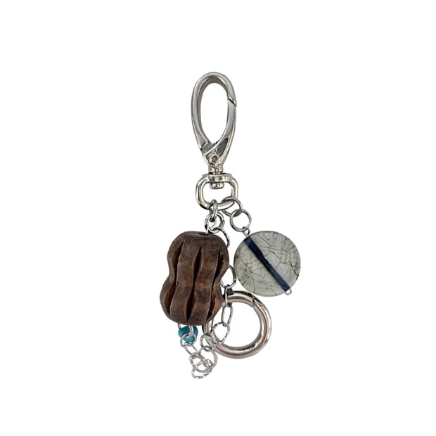 Wood ball point keyring