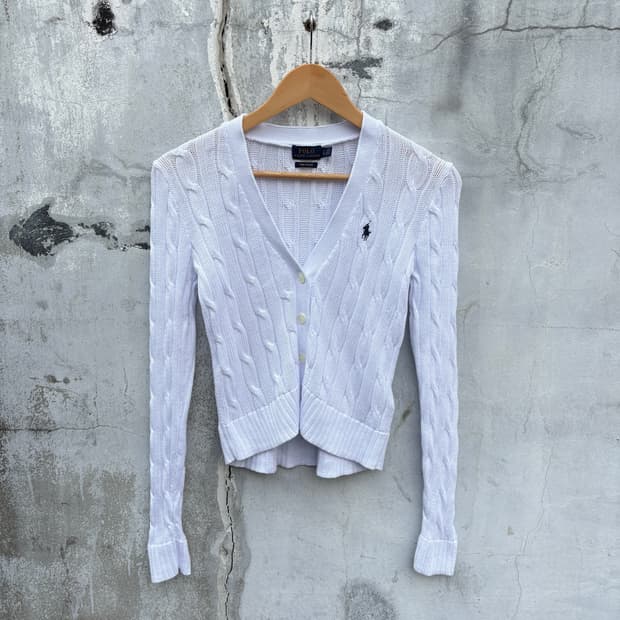 Polo 폴로 케이블 꽈배기 니트 가디건