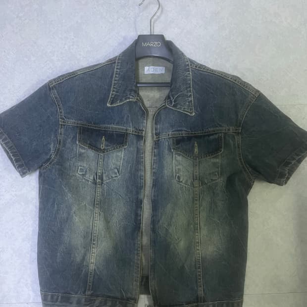 크롭 반팔 데님 자켓