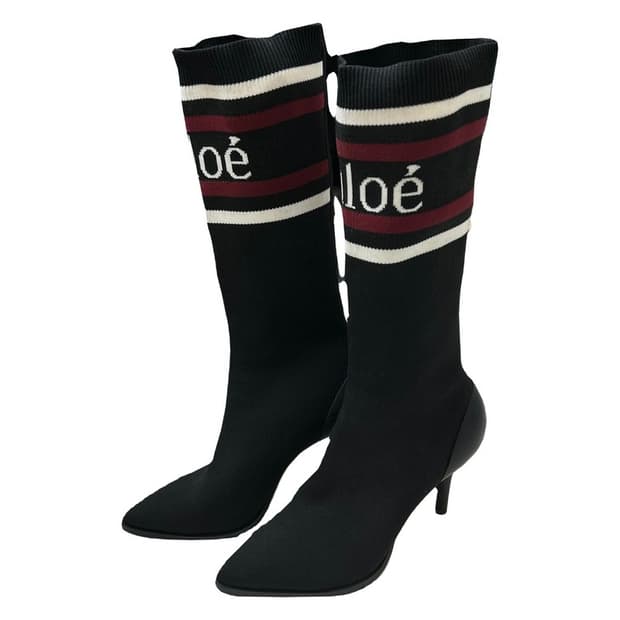 클로에 트레이시 니트 삭스 앵클 부츠 37