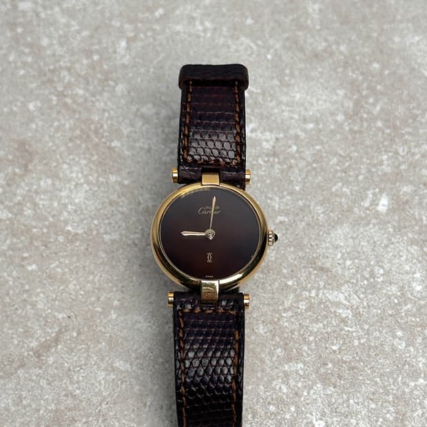 까르띠에 머스트 드 까르띠에 방돔 버건디 다이얼 (Full Set)