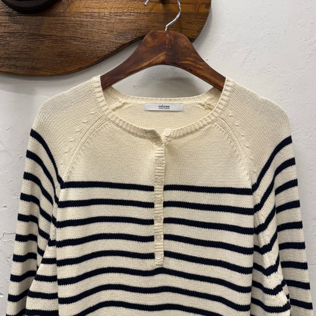 F) JOURNAL STANDARD Striped Knit Henley 