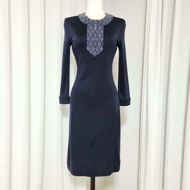 토리버치 비즈장식 실크100% 드레스 원피스 (44~날씬55) 상태최상