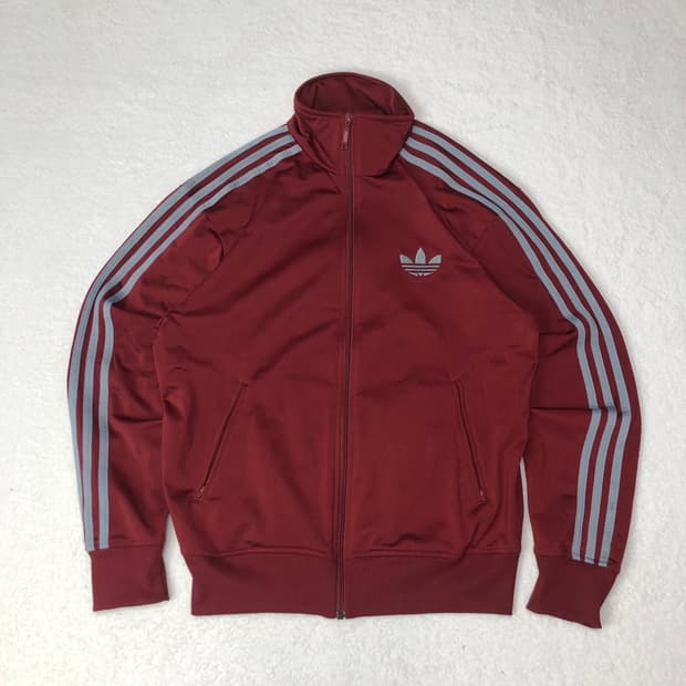 아디다스 파이어버드 버건디 회줄 져지 