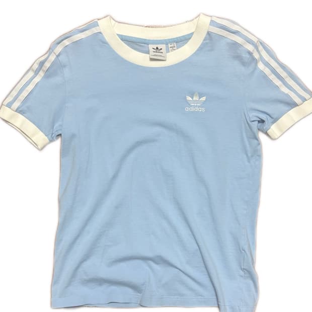 아디다스 연하늘색 티셔츠 반팔티 반소매티