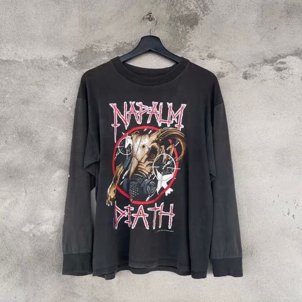 빈티지 90s Napalm Death 티셔츠