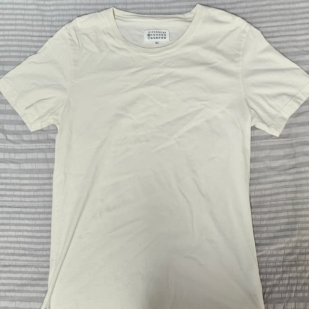 [L]마르지엘라 크림 반팔 티셔츠