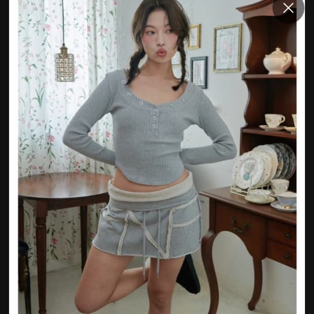 플리즈노팔로우 버니탑 그레이