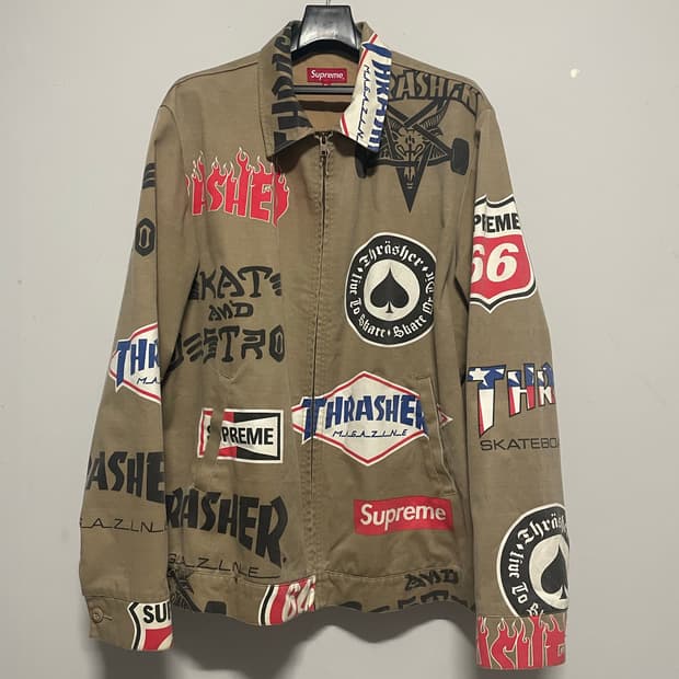 슈프림x트래셔 워크자켓 탄