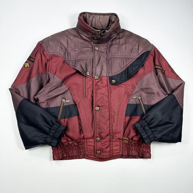 90s 데상트 스키 올드스쿨 박시핏 점퍼 버건디 L