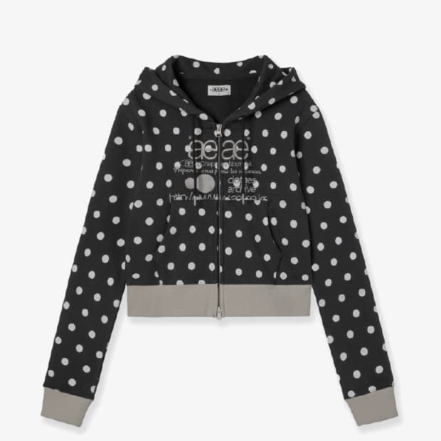 aeae 도트 후드집업 WEB LOGO CROP HOOD ZIP UP 