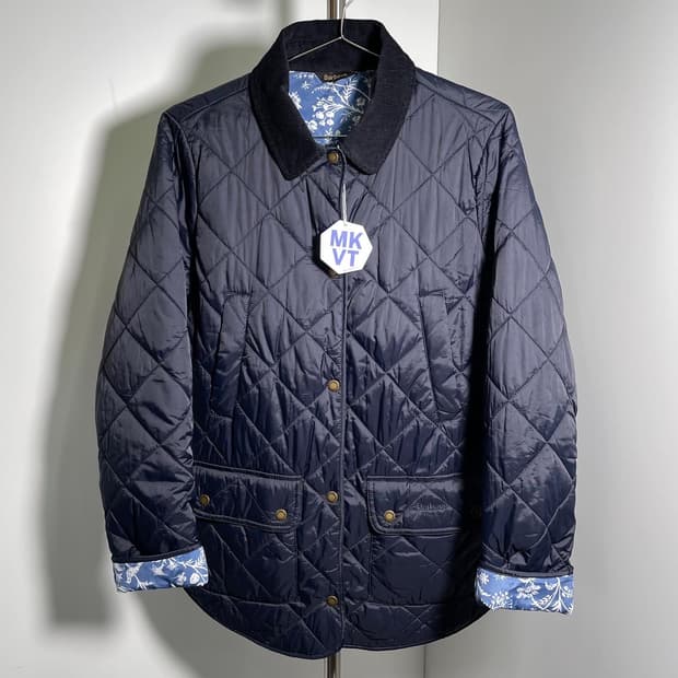 바버 X LAURA ASHLEY  퀼팅 자켓