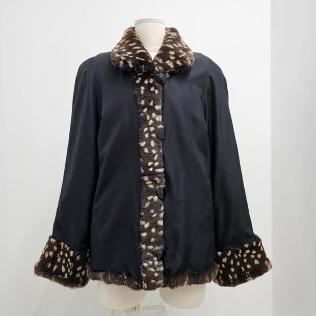 실크100% 래빗퍼 리버시블 양면 자켓 아우터