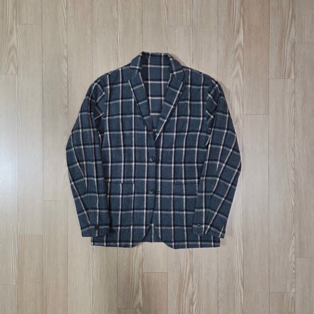 NOLLEY'S Light 차콜 그레이 플란넬 체크 블레이져