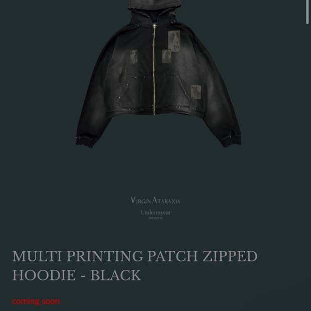 언더마이카 멀티 프린팅 패치 후드집업 1사이즈