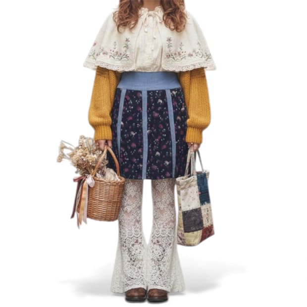 레이어드 모리걸 하구미 실크100 스커트