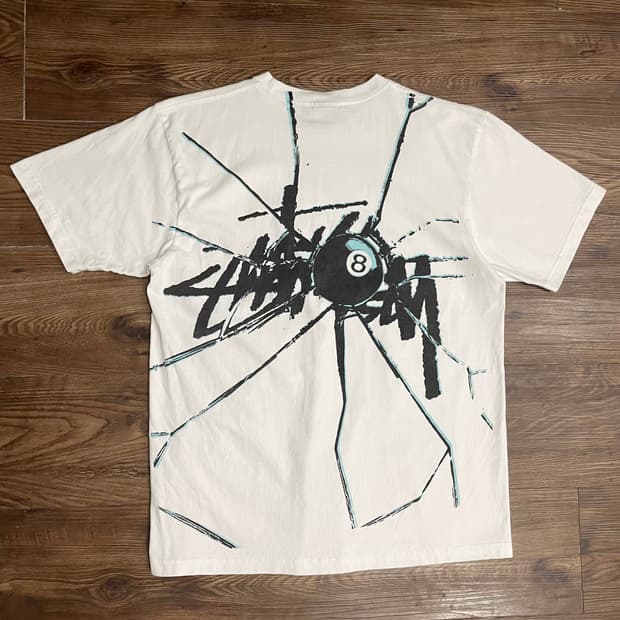 스투시 stussy 쉐터드 반팔 티셔츠 화이트