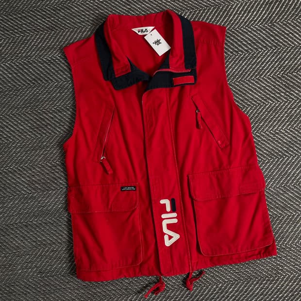 90s 필라 빅로고 올드스쿨 헌팅 베스트y 2842