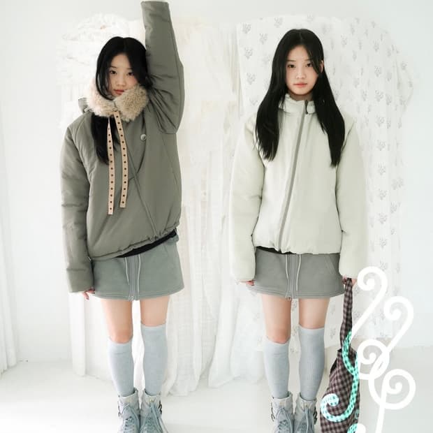 인앤양인하모니 리버시블 패딩 피스타치오