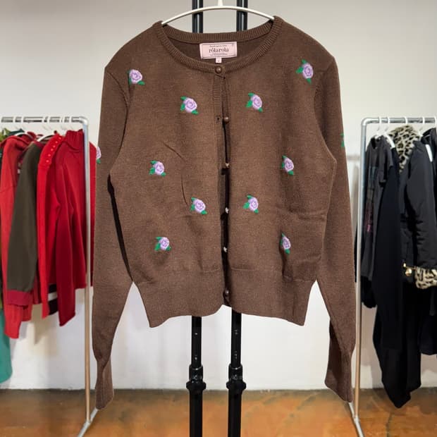 로라로라 라벤더 자수 가디건 / 55