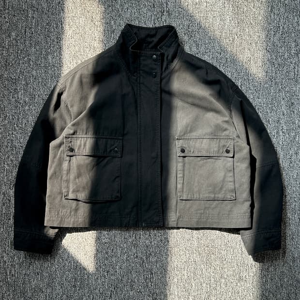 미쏘 블랙 야상 크롭 자켓