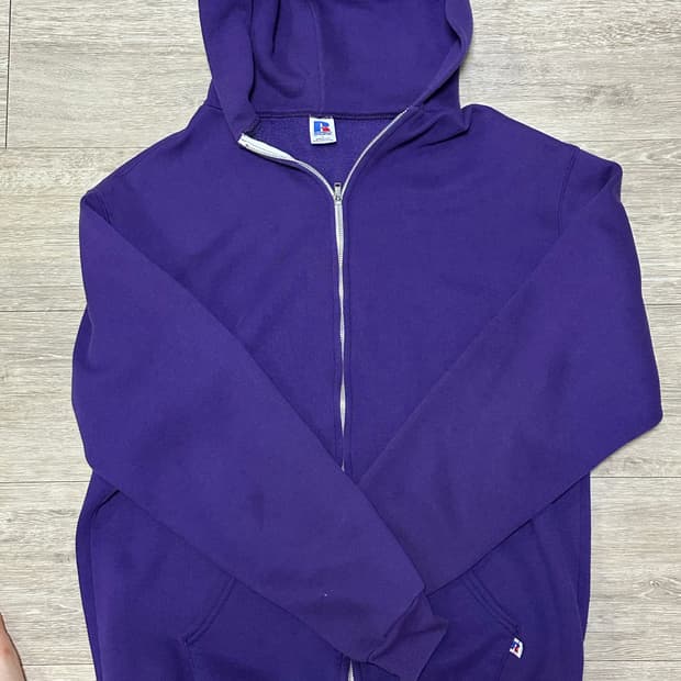 80년대 라지 미제 러셀 후드집업 퍼플