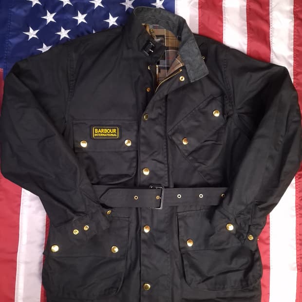 새제품 오리지날 Barbour 바버 블랙 인터내셔널 A7 왁스 자켓