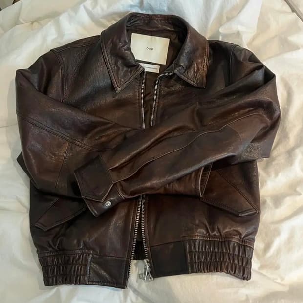 던스트 레더 블루종 자켓