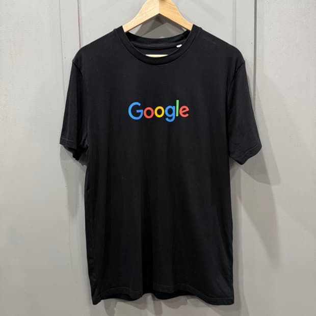 L 구글 Google 로고 빈티지 프로모 반팔 티셔츠